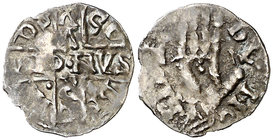 Comtat de Besalú. Bernat II (1066-1100) y después Bernat III (1100-1111). Besalú. Diner. (Cru.V.S. 89) (Cru.C.G. 1893) (Balaguer 92) (V.Q. 5258, mismo...