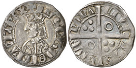 Jaume II (1291-1327). Barcelona. Croat. (Cru.V.S. 333.1) (Cru.C.G. 2150a var). 3,15 g. Buen ejemplar. Ex Áureo & Calicó 08/03/2018, nº 1080. Ex Colecc...
