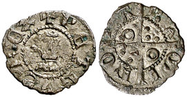 Pere III (1336-1387). Barcelona. Òbol. (Cru.V.S. 416.3) (Cru.C.G. 2239) (V.Q. 5475, mismo ejemplar). 0,31 g. EBC-.