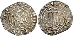 Luis I de Sicília (1342-1355). Sicília. Pirral. (Cru.V.S. 610) (Cru.C.G. 2585) (MIR. 190). 3,17 g. Rara. MBC.