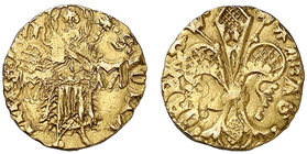 Alfons IV (1416-1458). Mallorca. Mig florí. (Cru.V.S. 797 var) (Cru.Comas 103 var.1) (Cru.C.G. 2857 var). 1,73 g. Marcas: ¿bueyes? con patas muy larga...