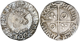 Alfons IV (1416-1458). Perpinyà. Croat. (Cru.V.S. falta) (Cru.C.G. 2868p) (V.Q. 5974, mismo ejemplar). 3,11 g. Atractiva. Muy rara, sólo conocemos 2 e...