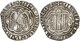 Alfons IV (1416-1458). Sicília. Pirral. (Cru.V.S. 869) (Cru.C.G. 2916) (MIR. 225/1) (V.Q. 5981, mismo ejemplar). 2,96 g. MBC.