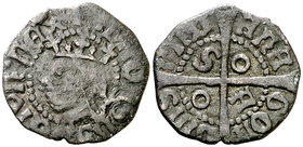 Alfons IV (1416-1458). Sardenya. Diner. (Cru.V.S. 878 var) (Cru.C.G. 2923 var) (MIR. 12) (V.Q. 5590 1er, mismo ejemplar). 0,94 g. MBC-/MBC.