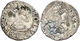 1554. Carlos I. Messina. GM. 1 tari. (Vti. 149) (MIR. 302/3) (V.Q. 6985, mismo ejemplar). 2,87 g. MBC+.