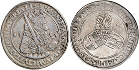 1555. Carlos I. Deventer, Campen y Zwolle. 1 ecu. (Dav. 8534). 28,52 g. Pátina. Atractiva. Escasa. MBC+.