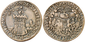 1596. Felipe II. Dordrecht. Jetón. 5,36 g. MBC+.