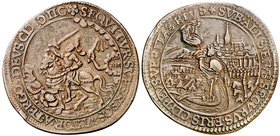 1598. Felipe II. Dordrecht. Jetón. (D. 3422). 5,03 g. Rara. MBC.