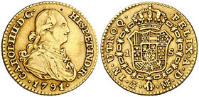 1791. Carlos IV. Madrid. MF. 1 escudo. (Cal. 490). 3,31 g. MBC/MBC+.