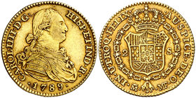 1789. Carlos IV. Madrid. MF. 2 escudos. (Cal. 323). 6,70 g. Precioso color. MBC+/EBC-.