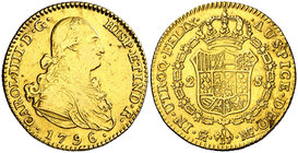 1796. Carlos IV. Madrid. MF. 2 escudos. (Cal. 333). 6,69 g. MBC-/MBC.