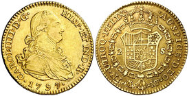 1797. Carlos IV. Madrid. MF. 2 escudos. (Cal. 334). 6,71 g. MBC/MBC+.