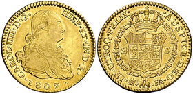 1807. Carlos IV. Madrid. FA. 2 escudos. (Cal. 350). 6,78 g. MBC-/MBC.