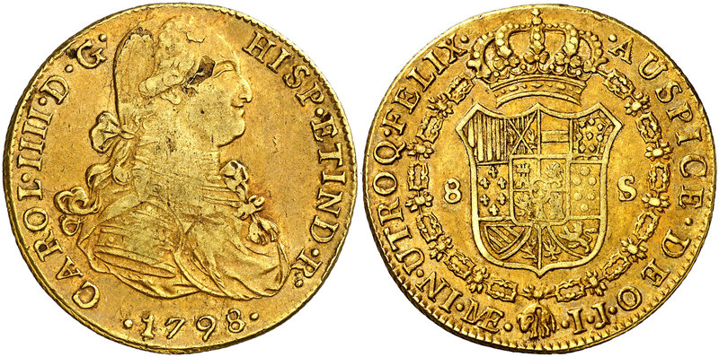 1798. Carlos IV. Lima. IJ. 8 escudos. (Cal. 16) (Cal.Onza 992). 26,99 g. Leves h...