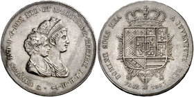 1807. Carlos Luis y María Luisa, Infantes de España. Florencia. 1 francescone (10 liras). (Vti. 20) (Kr. 49.2). 39,44 g. Ex Áureo 15/12/1994, nº 3273....