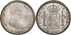1816. Fernando VII. Guatemala. M. 8 reales. (Cal. 464). 26,95 g. Bella. Brillo original. Rara así. EBC+/S/C-.