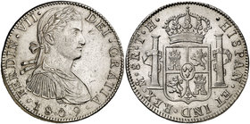 1809. Fernando VII. México. TH. 8 reales. (Cal. 539). 26,89 g. Busto imaginario. Bella. Brillo original. Ex Colección Manuela Etcheverría. EBC/EBC+....