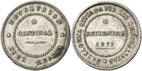 1873. Revolución Cantonal. Cartagena. 10 reales. (Cal. 7). 14,08 g. Limadura en parte del canto. Rara. (MBC+).