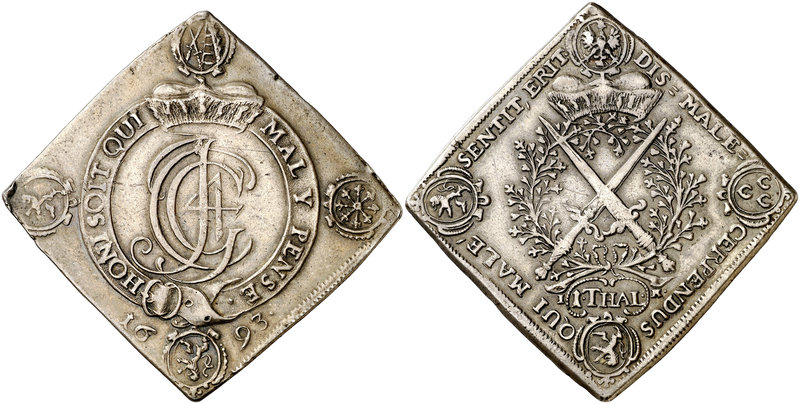 1693. Alemania. Sajonia - Albertina. Juan Jorge IV. 1 taler. (Kr. 642) (Dav. 764...