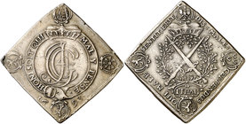 1693. Alemania. Sajonia - Albertina. Juan Jorge IV. 1 taler. (Kr. 642) (Dav. 7649). 25,36 g. AG. Leves marquitas. Bella. Rara. EBC-.