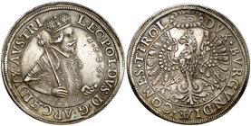 1626. Austria. Leopoldo. 2 taler. (Kr. 609.2) (Dav. 3336). 57,76 g. AG. Bella. Rara y más así. EBC.