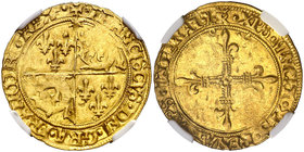 s/d. Francia. Francisco I (1515-1547). 1 écu d'or. (Fr. 354) (D. 782). AU. En cápsula de la NGC como MS61, nº 3899645-010. Bella. Ex Stack's Bowers 12...