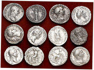 Lote de 12 denarios de Nerva, Trajano (cuatro), Adriano, Antonino pío (cuatro) y Marco Aurelio (dos), todos distintos. A examinar. Ex Colección Manuel...