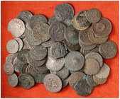Lote de 87 monedas de cobre de los austrias. Muy interesante. A examinar. BC/MBC+.