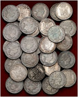 1864 a 1868. Isabel II. Madrid. 40 céntimos de escudo. Lote de 31 monedas. A examinar. BC+/MBC-.