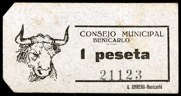 Banicarló (Castellón). 50 céntimos y 1 peseta. (T. 320a y 321a) (RGH. 1072 y 107...
