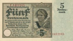 Deutsches Reich bis 1945
Deutsche Rentenbank 1923-1937 5 Rentenmark 2.1.1926. Serie Y Ro. 164 a I-