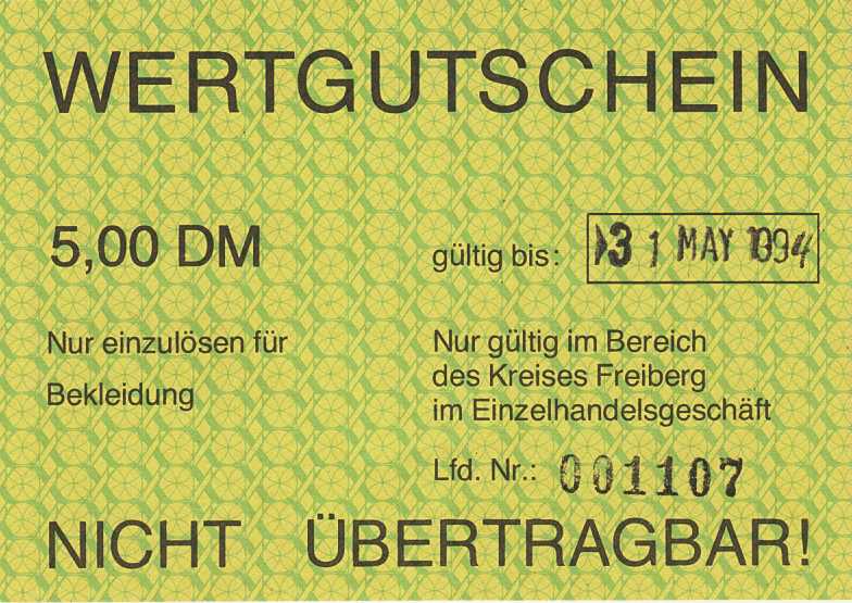 Bundesrepublik Deutschland
Asylantengeld 50 DM o.D. 20, 10, 5 und 2,50 DM, je 2...