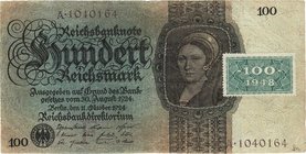 Deutsche Demokratische Republik
Kuponausgaben zur Währungsreform 1948 100 Reichsmark 11.10.1924. Mit Kuponmarke 100 von 1948 und 50 Reichsmark 11.10....