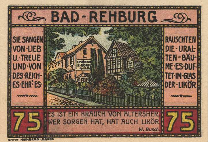 Städte und Gemeinden
Bad Rehburg (NS) 2x 25, 2x 50, 2x 75 und 2x 100 Pfennig, 2...