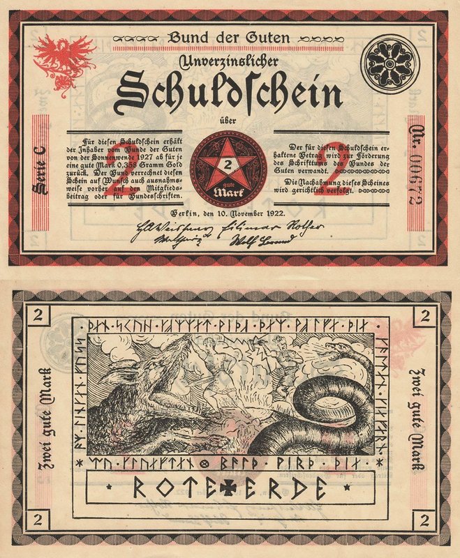 Städte und Gemeinden
Berlin 2 Mark 10.11.1922 - Bund der Guten - Schuldschein L...