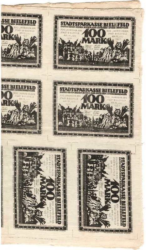 Städte und Gemeinden
Bielefeld (NRW) 100 Mark 15.7.1921. 100 Mark 15.7.1921. Le...