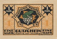 Städte und Gemeinden
Bremen 1 Mark o.D. Laubfrosch-Weinstuben Grab./Mehl 174.1 Äußerst selten. I-