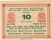 Städte und Gemeinden
Cottbus (Brb.) 1, 2, 3, 4, 5 und 10 Pfennig 1921 - Victor Bassitta. Mit "Nachdruck verboten" Grab./Mehl 242 5 Stück. I