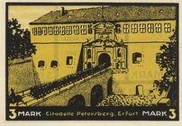 Städte und Gemeinden
Erfurt (Thür) 3 Mark 27.-29.5.1922. (5x) und 5 Mark 2. Regimentstag ehemaliger 71er Grab./Mehl 347.1 6 Stück. I
