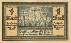 Städte und Gemeinden
Freiburg (BW) 6x 1 Mark 1.3.1922 - Deutsche Passionsspiele 1922 Li. 367 6 Stück. I