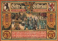 Städte und Gemeinden
Geldern (NRW) 75 Pfennig 19.-21.8.1922. Männergesangverein. Serie C, Neumann/Hegar Grab./Mehl 415.4 6 Stück. Selten. I