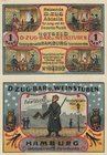 Städte und Gemeinden
Hamburg 1 Mark 1.7.-1.10.1921. D-Zug Bar- und Weinstuben, Glockengießerwall Grab./Mehl 521.1 Äußerst selten. I