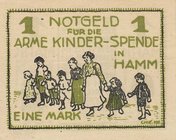 Städte und Gemeinden
Hamm (NRW) 1 und 3 Mark 6./7.2. 1921 - Bürgerschützenverein. Papier weiß und dünn Grab./Mehl 567.1 2 Stück. Selten. I-II