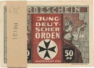 Städte und Gemeinden
Kiel (SH.) 50 und 75 Pfennig, 1, 1,50, 2 und 3 Mark o.D. (1921) - Jungdeutscher Orden, Bruderschaft Kiel. In Banderole Grab./Meh...