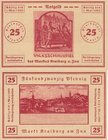 Städte und Gemeinden
Kraiburg am Inn (Bay.) 10x 25 Pfennig und 10x 75 Pfennig o.D. (1922)-31.5.1922 - Markt. Komplette Ausgabe. Ohne KN Grab./Mehl 73...