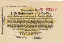 Städte und Gemeinden
Loitz (MV) 1, 2, 5, 10 und 50 Goldpfennig, 1 Goldmark 10.11.1923, 4,2 und 42 Goldpfennig, 1,05 Goldmark 1.12.1923 und 2,10 Goldm...