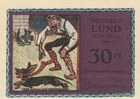 Städte und Gemeinden
Lund-Schobüll (SH) 20, 25, 30, 50 und 75 Pfennig, 1 Mark o.D. - 1 Ausgabe Unterdruck altrosa und 1 Ausgabe Unterdruck violettros...