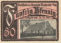Städte und Gemeinden
Muchenitz (OSL/Polen) 25, 50 und 75 Pfennig o.D. (1922)-31.12.1921 Gemeinde Grab./Mehl 901.1 3 Stück. I