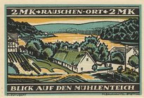Städte und Gemeinden
Rauschen (Opr./Russland) 1, 2 und 5 Mark 1.5.1922. Gemeinde. Schecks auf die Landesbank der Provinz Ostpreußen, Nebenstelle Raus...