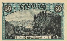 Städte und Gemeinden
Sundwig (NRW) 50 Pfennig, 1 und 2 Mark o.D. H. Meise "Heinrichshöhle" Grab./Mehl 1305.1 3 Stück. Äußerst selten. I
